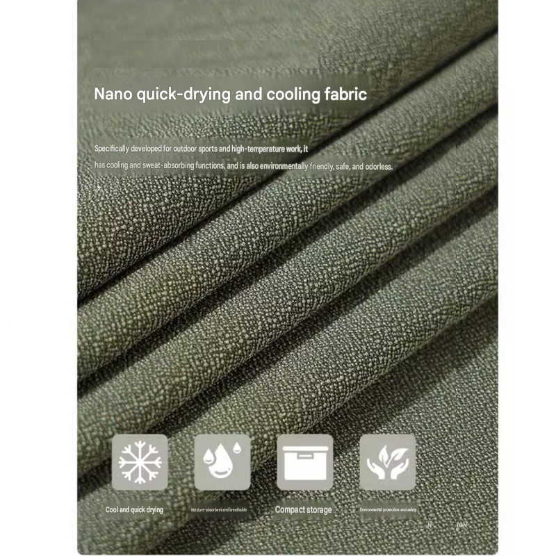 Green Portable Quick Dry Towel with Elephant Storage Box - Microfiber Cooling view 6