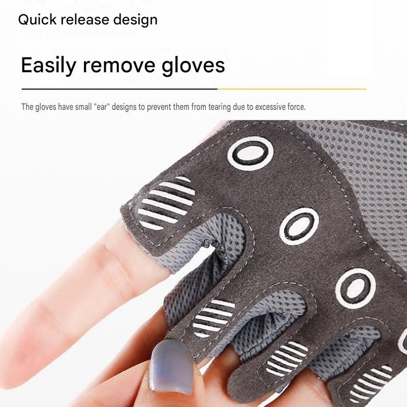 Black S size Women's Half-Finger Fitness Gloves - Liquid Silicone Shock Absorption view 8