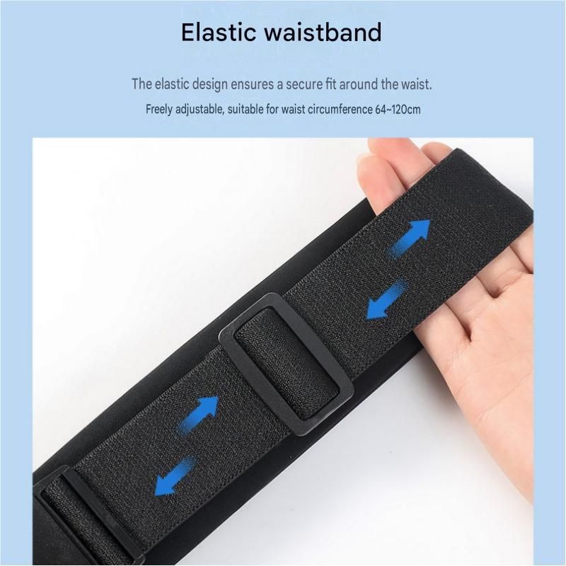 Black Running Waist Belt - High Stretch Nylon Sports Fanny Pack with view 11