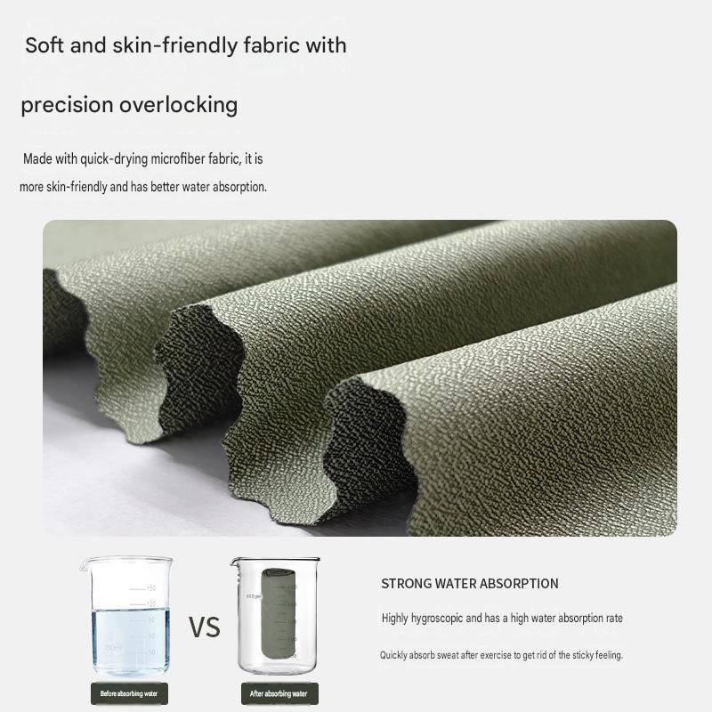 Outdoor Sports Combo Set - Green Microfiber Quick Dry Cooling Towel and Orange view 6