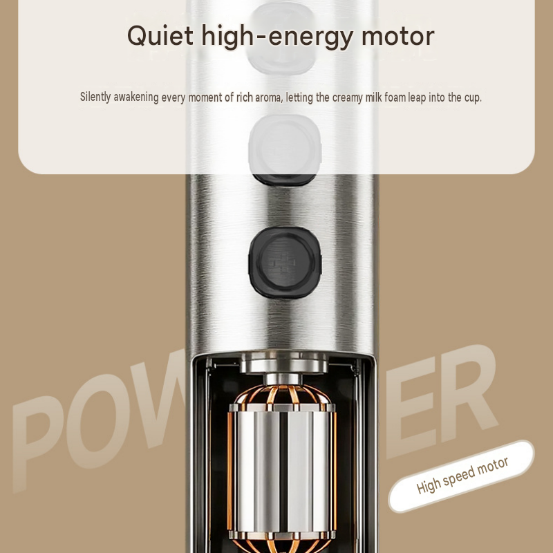 Stainless Steel Electric Milk Frother Set - 3-Speed USB Rechargeable Handheld view 12