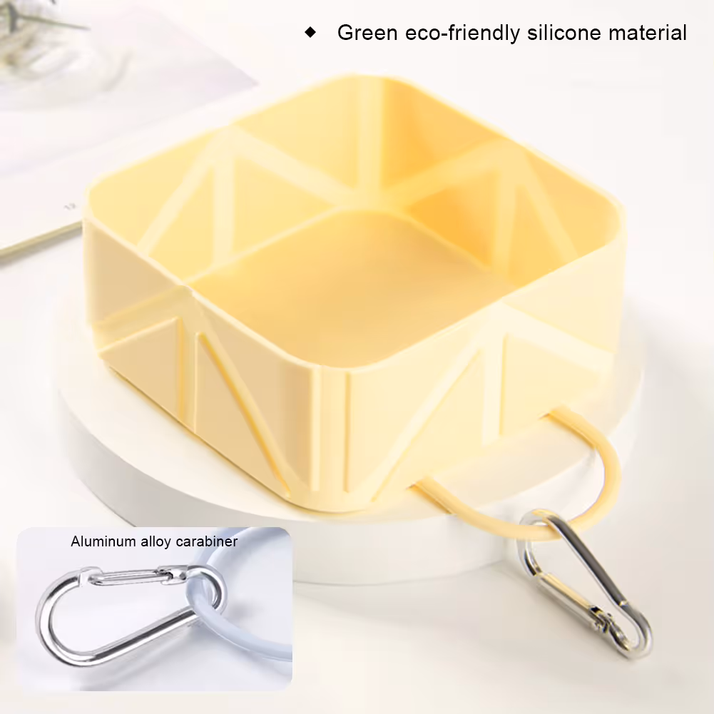 2-Pack Green Portable Silicone Pet Travel Bowl - Foldable Outdoor Water & Food view 5