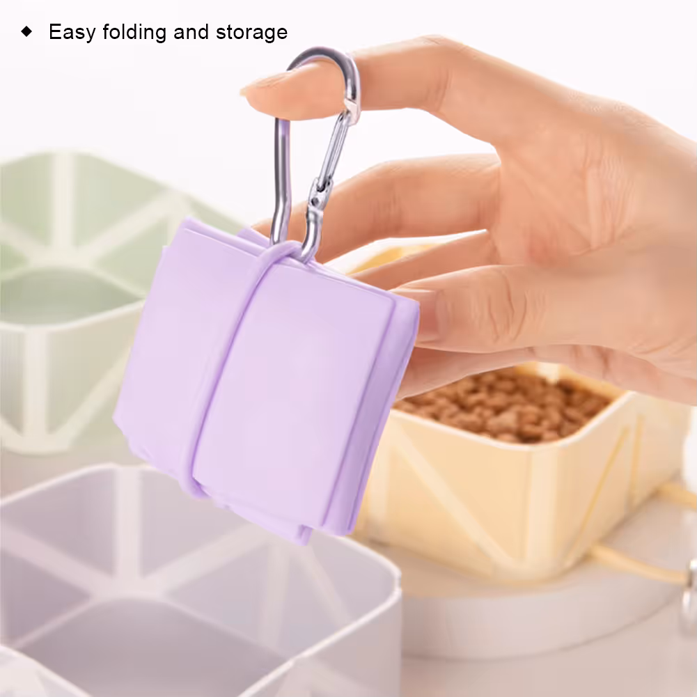 2-Pack Pink Portable Silicone Pet Travel Bowl - Foldable Outdoor Water & Food view 3