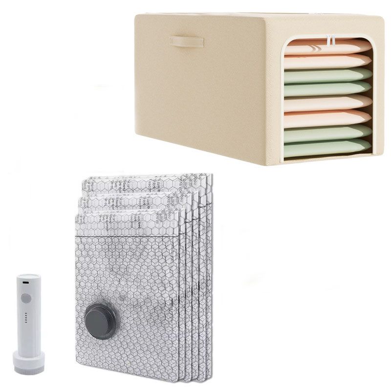 49L Large-Capacity Fabric Storage Bin & 6-Piece Vacuum Compression Bag Set — view 2