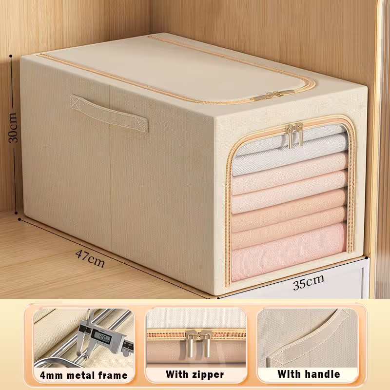 49L Large-Capacity Fabric Storage Bin & 6-Piece Vacuum Compression Bag Set — view 6