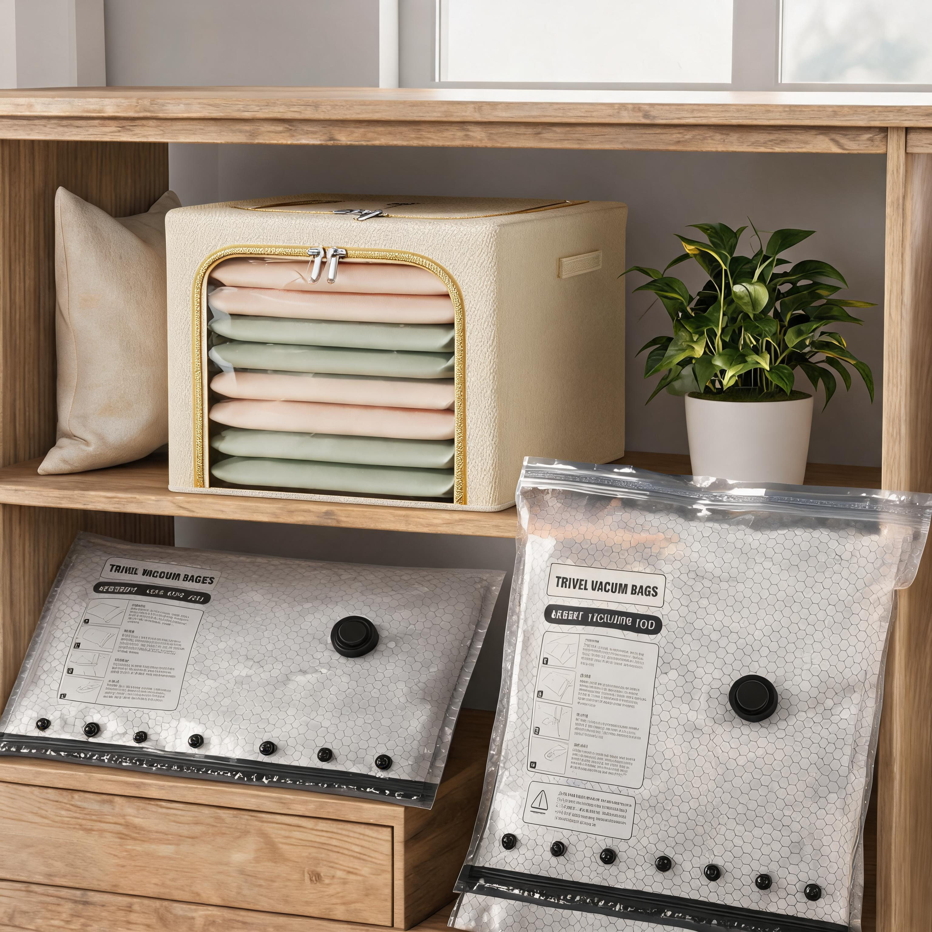 31L Large-Capacity Fabric Storage Bin & 6-Piece Vacuum Compression Bag Set — view 3