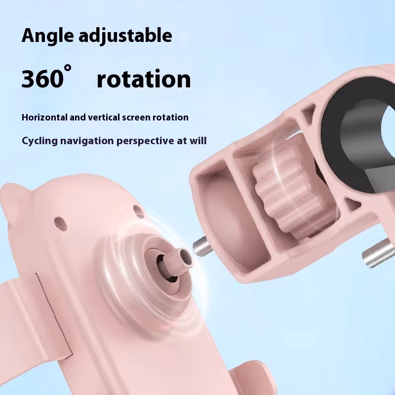 Cute Yellow Cat-Themed Bicycle Phone Holder — Motorcycle & Bicycle Handlebar Mount view 6