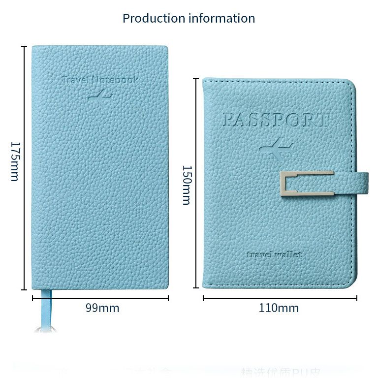 Orange Travel Passport Holder and Notebook Gift Set with Luggage Tag & Metal view 6