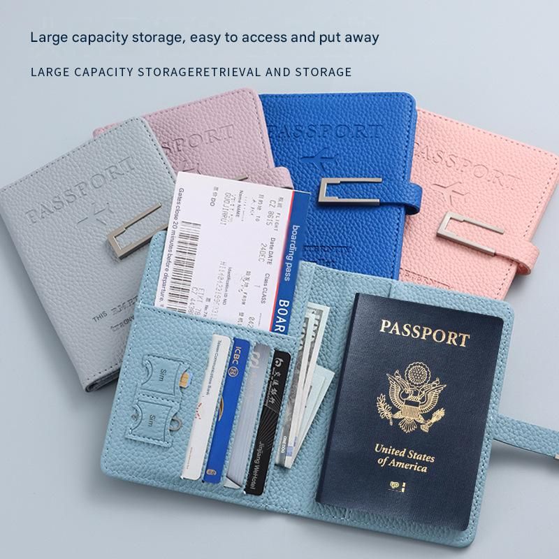 Sky Blue Travel Passport Holder and Notebook Gift Set with Luggage Tag & Metal view 2