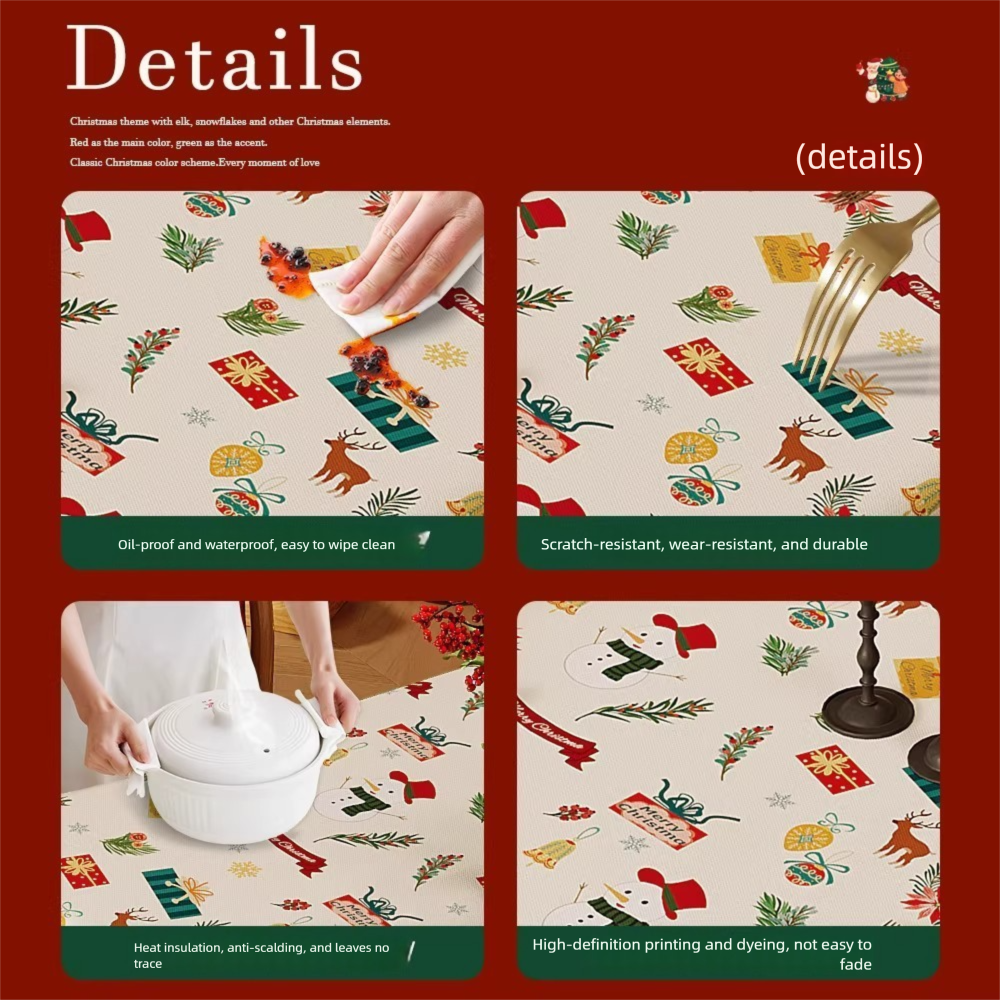 Christmas Waterproof Tablecloth (Christmas Collection Edition)140 x 180cm view 3