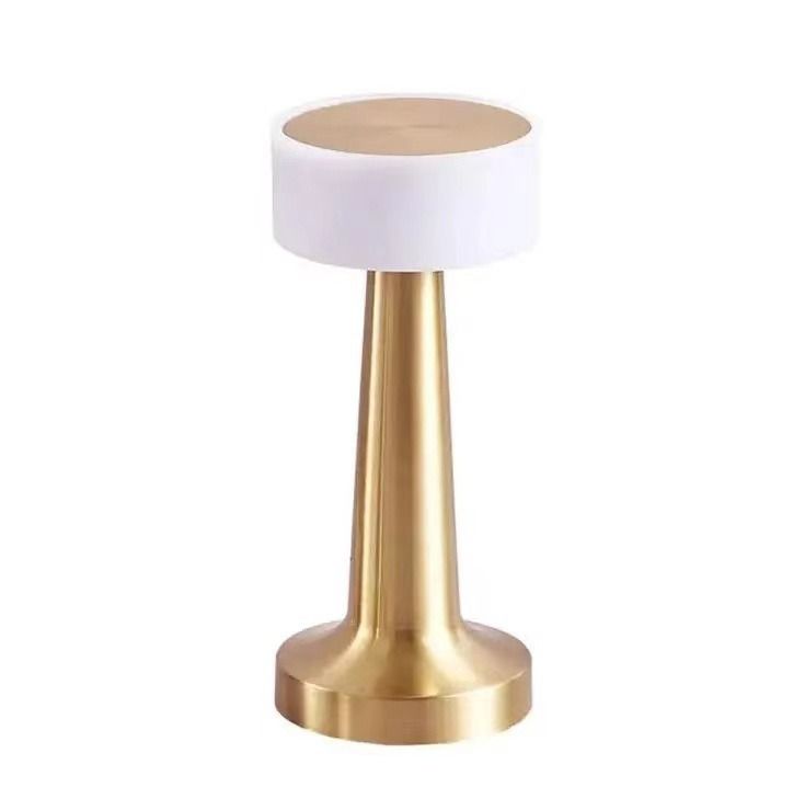 Gold Rechargeable Acrylic Shade UFO Table Lamp Touch Control LED Bedside Night view 3