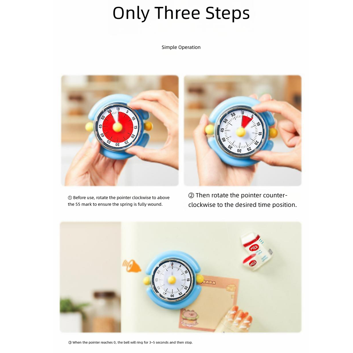 Macaron Pastel Dual-Tip Highlighter & Magnetic Mechanical Timer(White) Set view 4