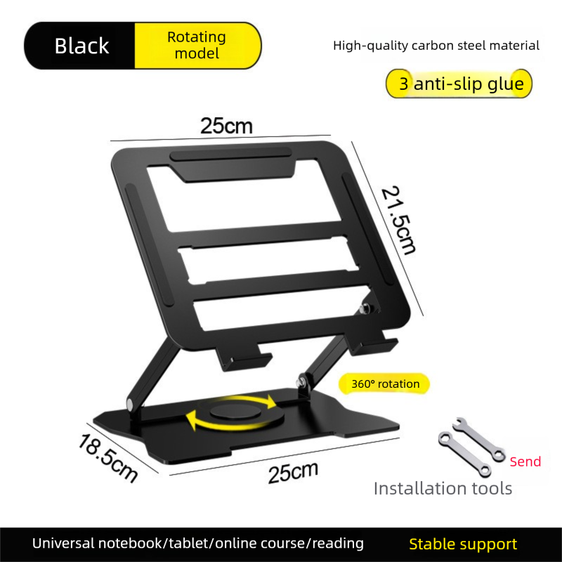 360° Rotating Laptop Stand(Black) & Magnetic Mechanical Timer(Black) Set view 5