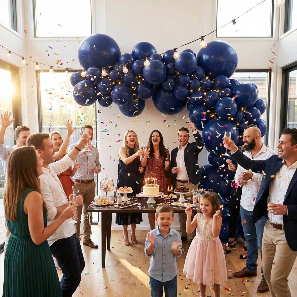 140PCS Dark blue Balloon Garland Kit Latex Balloon Arch Set for Birthday view 2