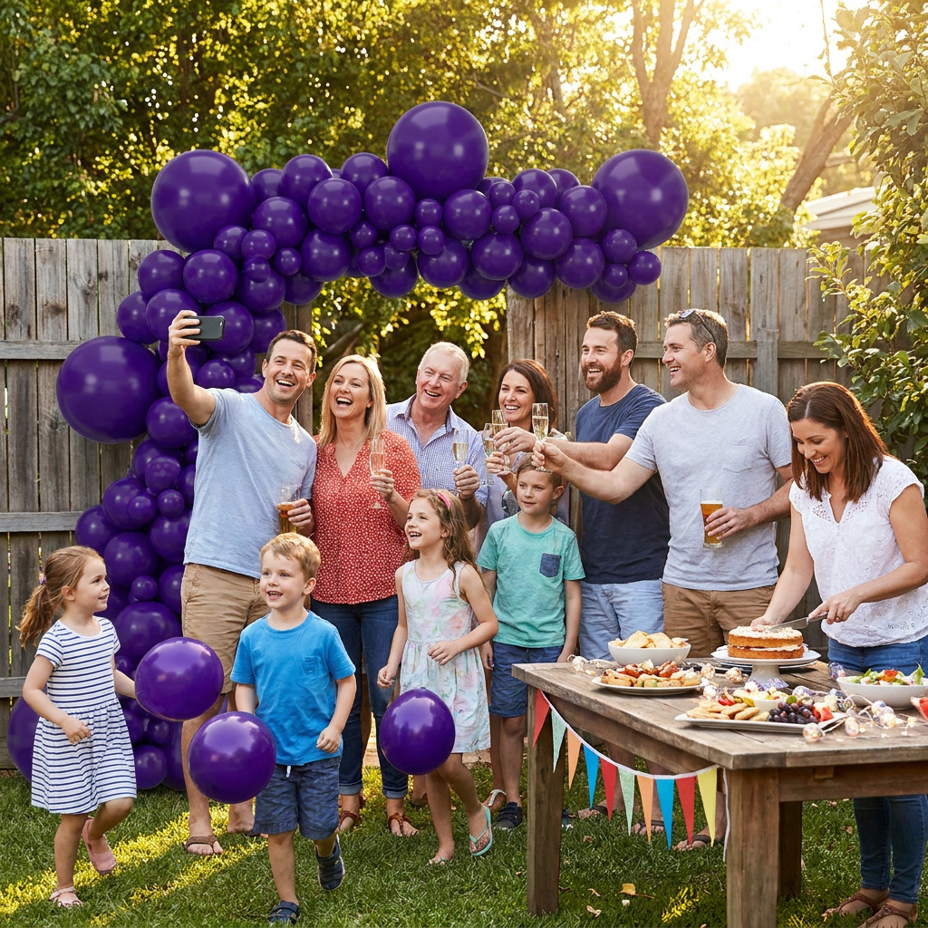 140PCS Deep purple Balloon Garland Kit Latex Balloon Arch Set for Birthday view 2