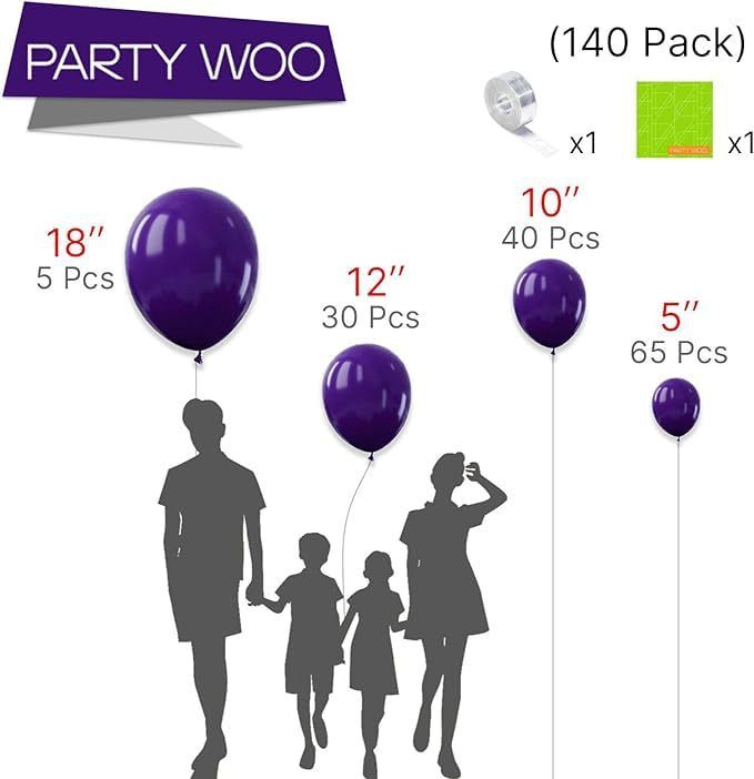 140PCS Deep purple Balloon Garland Kit Latex Balloon Arch Set for Birthday view 5