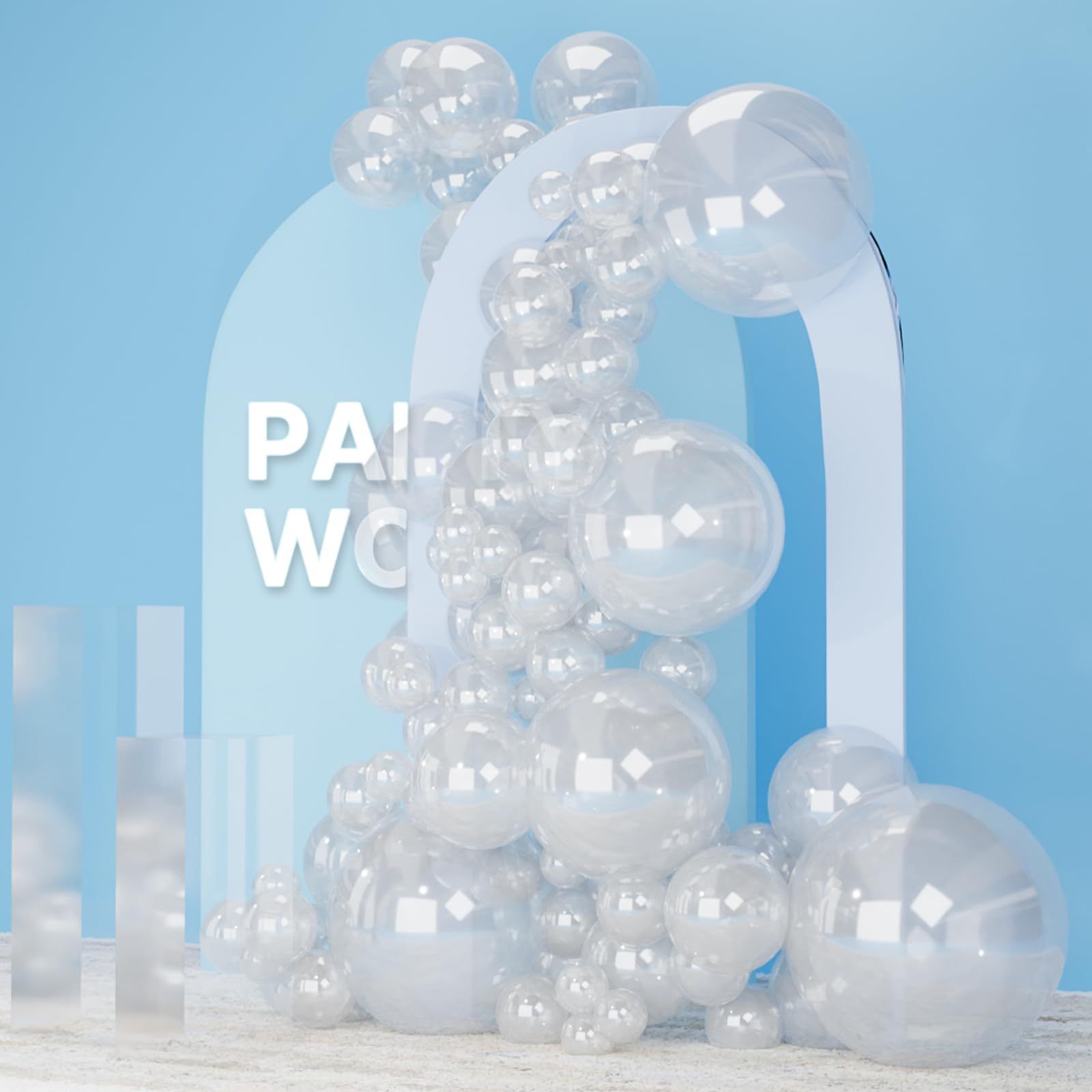 140PCS Transparent Balloon Garland Kit Latex Balloon Arch Set for Birthday view 3