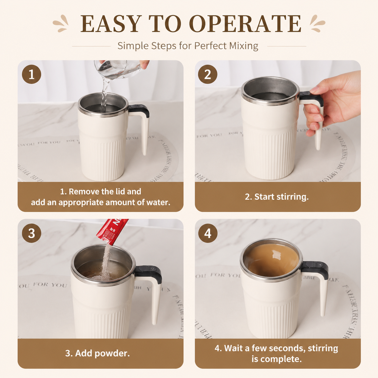 Green Self Stirring Coffee Mug Electric Temperature Display Cup 14.4cm view 5