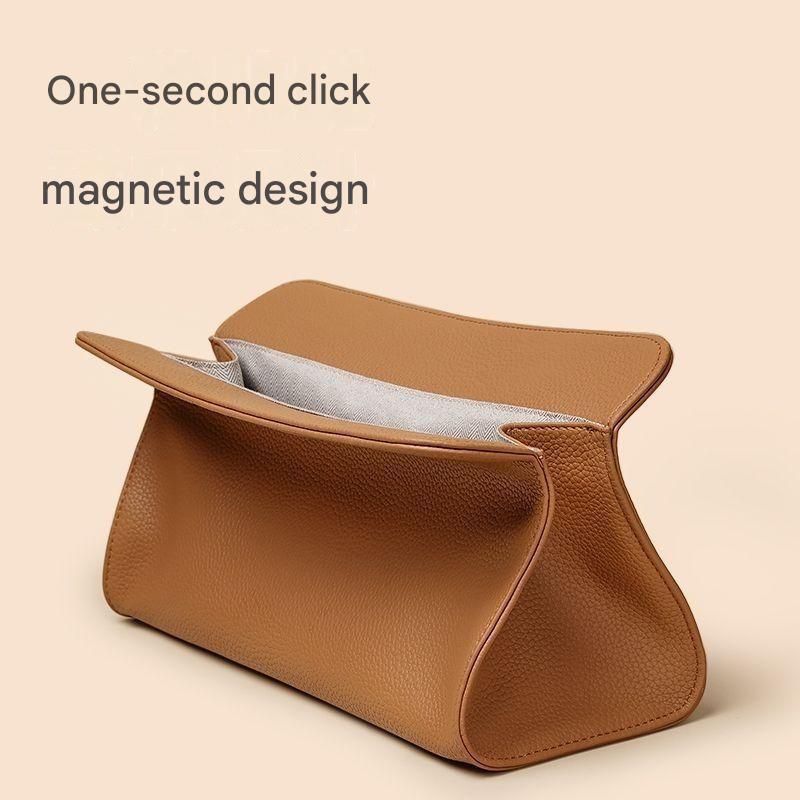 Black Hair Dryer Storage Bag - Faux Leather Travel Organizer with Magnetic Closure view 5