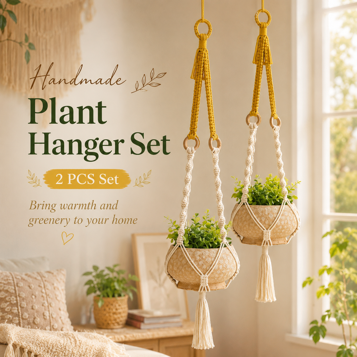 Handmade Plant Hanger Set 2 PCS（Type B） view 2