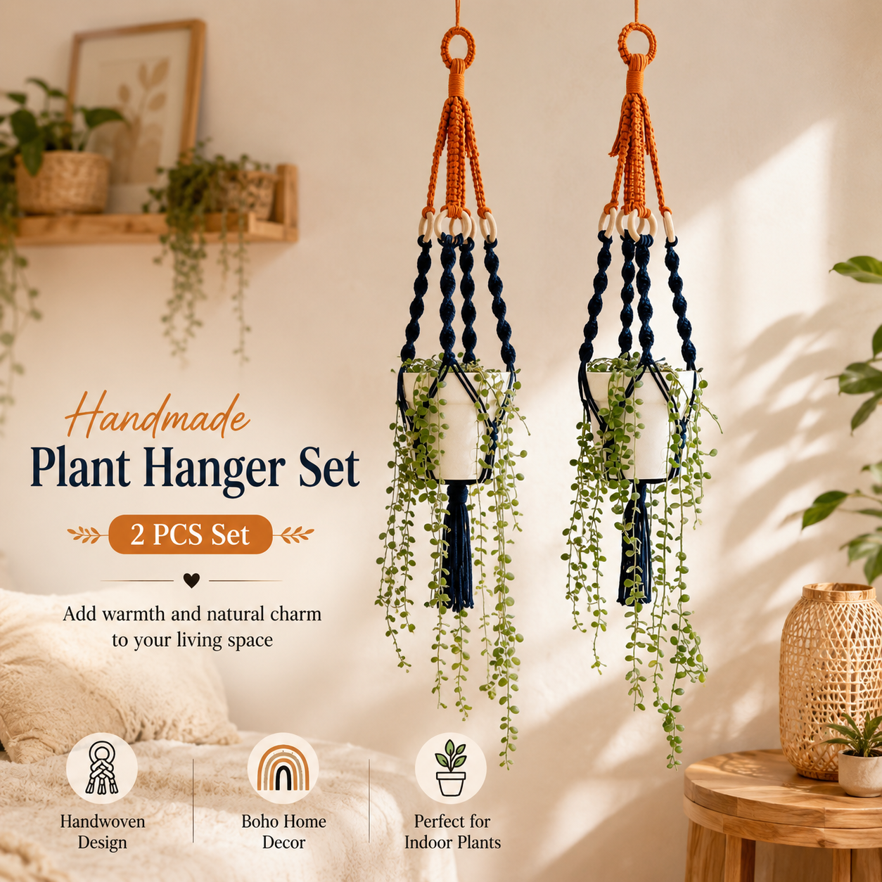 Handmade Plant Hanger Set 2 PCS（Type C） view 2