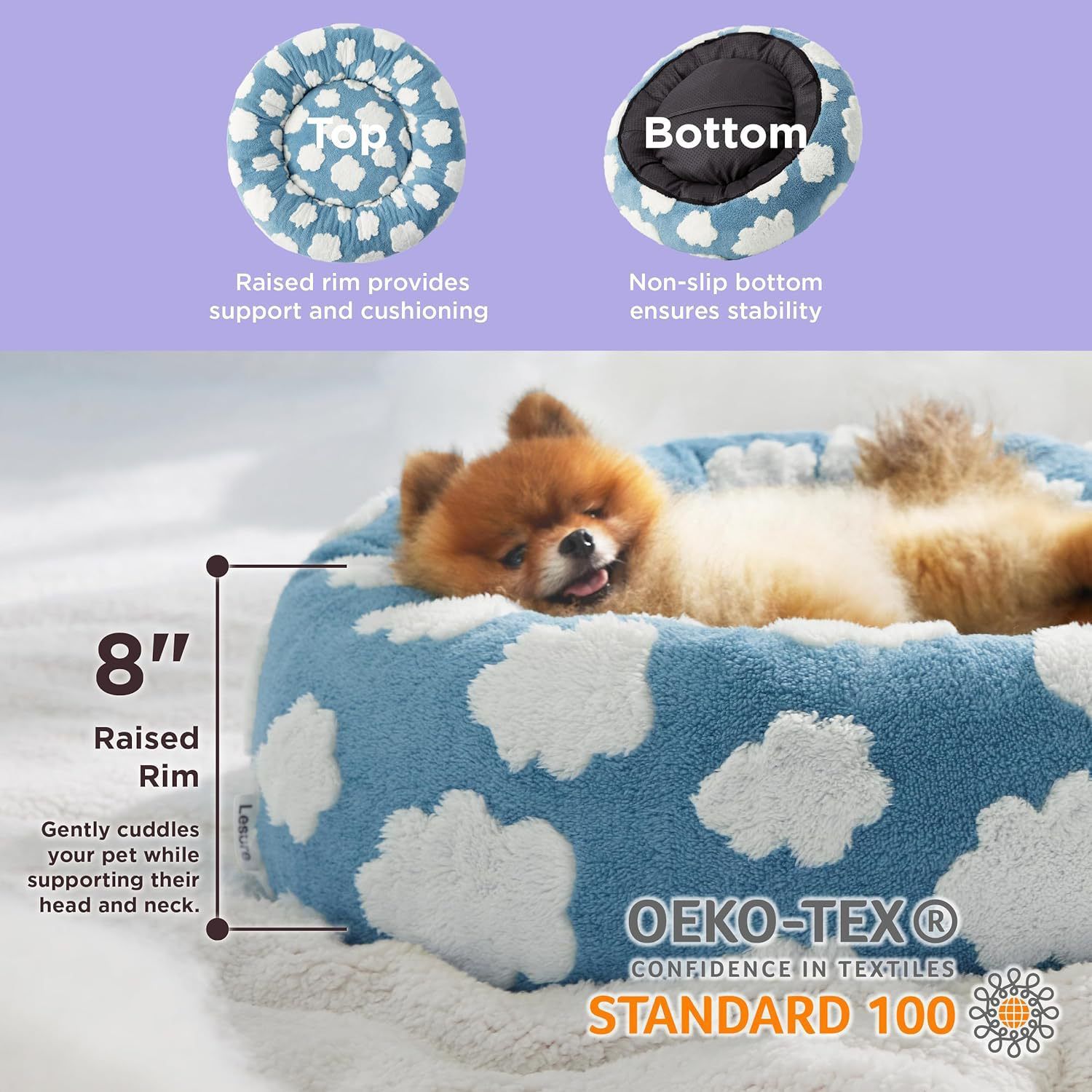 Small Medium Pet Donut Bed-60cm outer diameter view 9