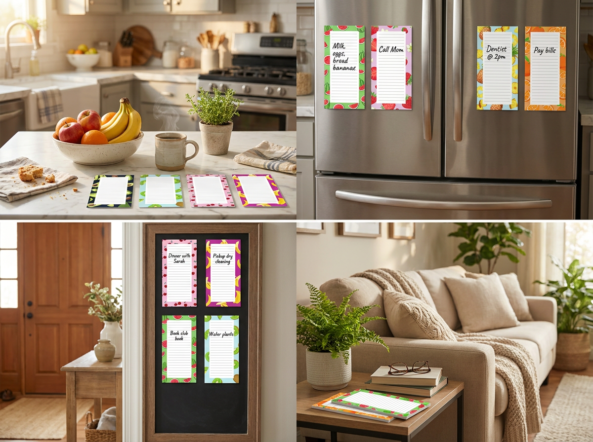 8 Pack Fruit Magnetic Notepads for Fridge(Type B) view 2