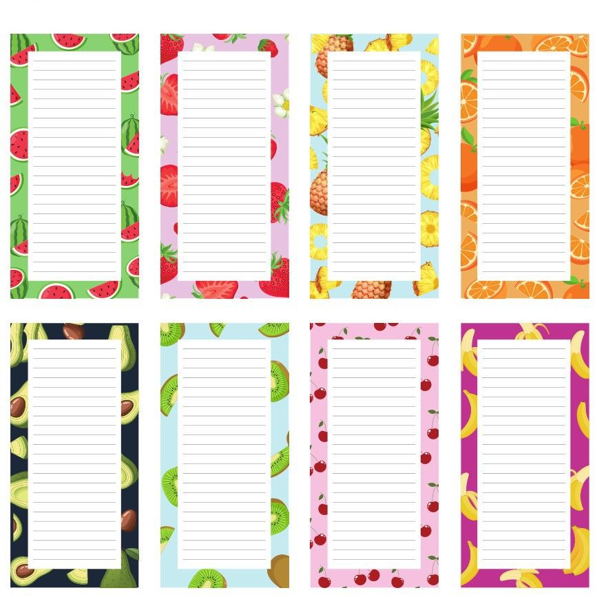 8 Pack Fruit Magnetic Notepads for Fridge(Type B) view 3