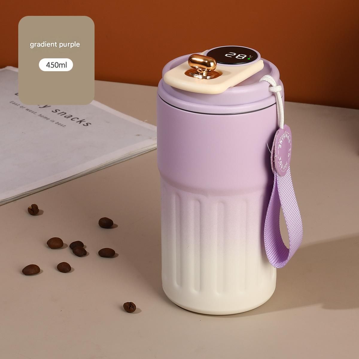 Smart Coffee Tumbler(Gradient Purple) 450ml Vacuum Insulated Travel Mugwith view 2