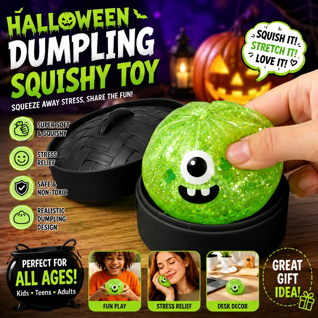 (Green Monster Buns) Halloween Slow-Rebound Soft Mini Bread Toy