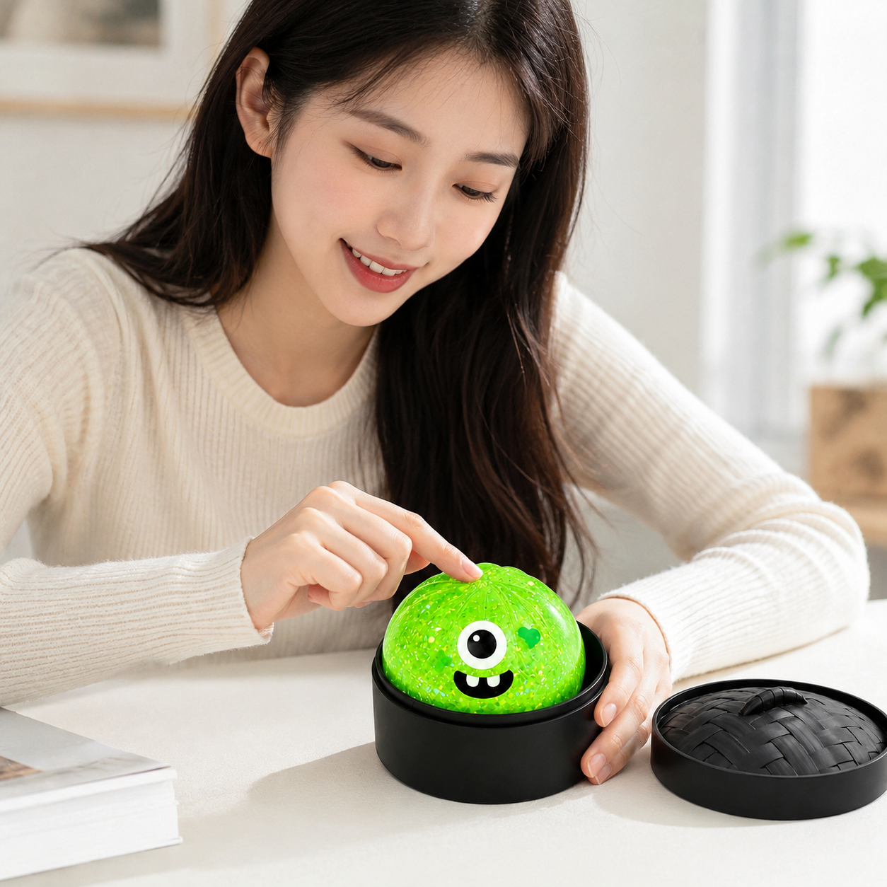 (Green Monster Buns) Halloween Slow-Rebound Soft Mini Bread Toy view 3