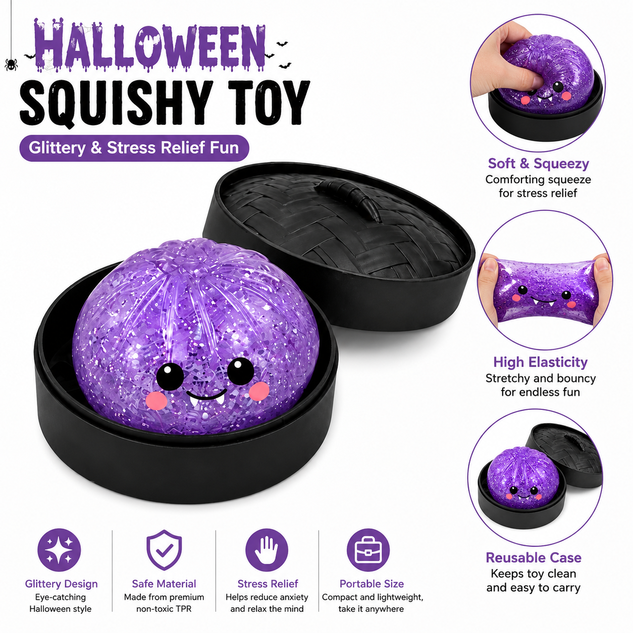 (Purple Crystal Buns) Halloween Slow-Rebound Soft Mini Bread Toy