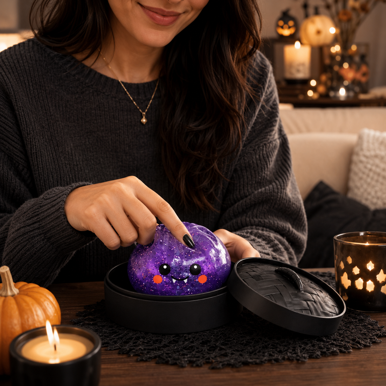 (Purple Crystal Buns) Halloween Slow-Rebound Soft Mini Bread Toy view 2