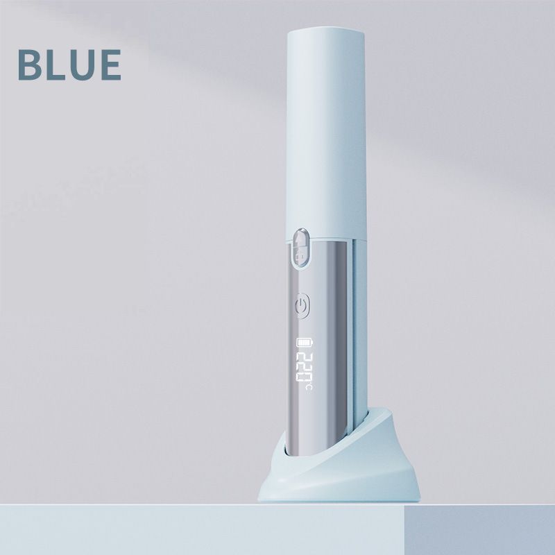 Blue Portable Cordless Hair Straightener Brush Rechargeable Mini Hair Styling Comb view 2
