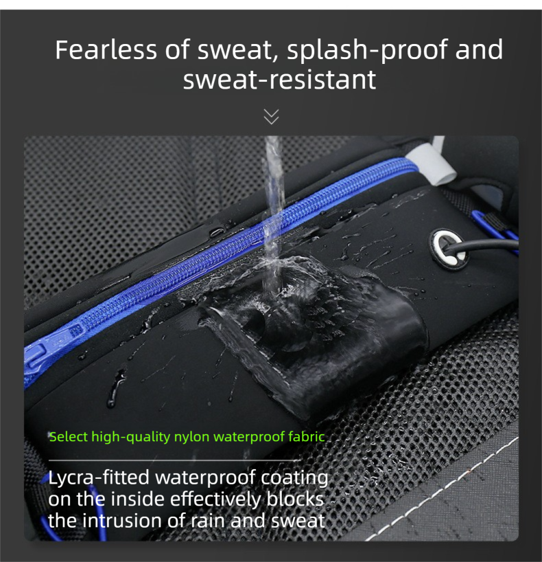 Blue Running Waist Pack Sports Belt with Water Bottle Holder Adjustable Phone view 3