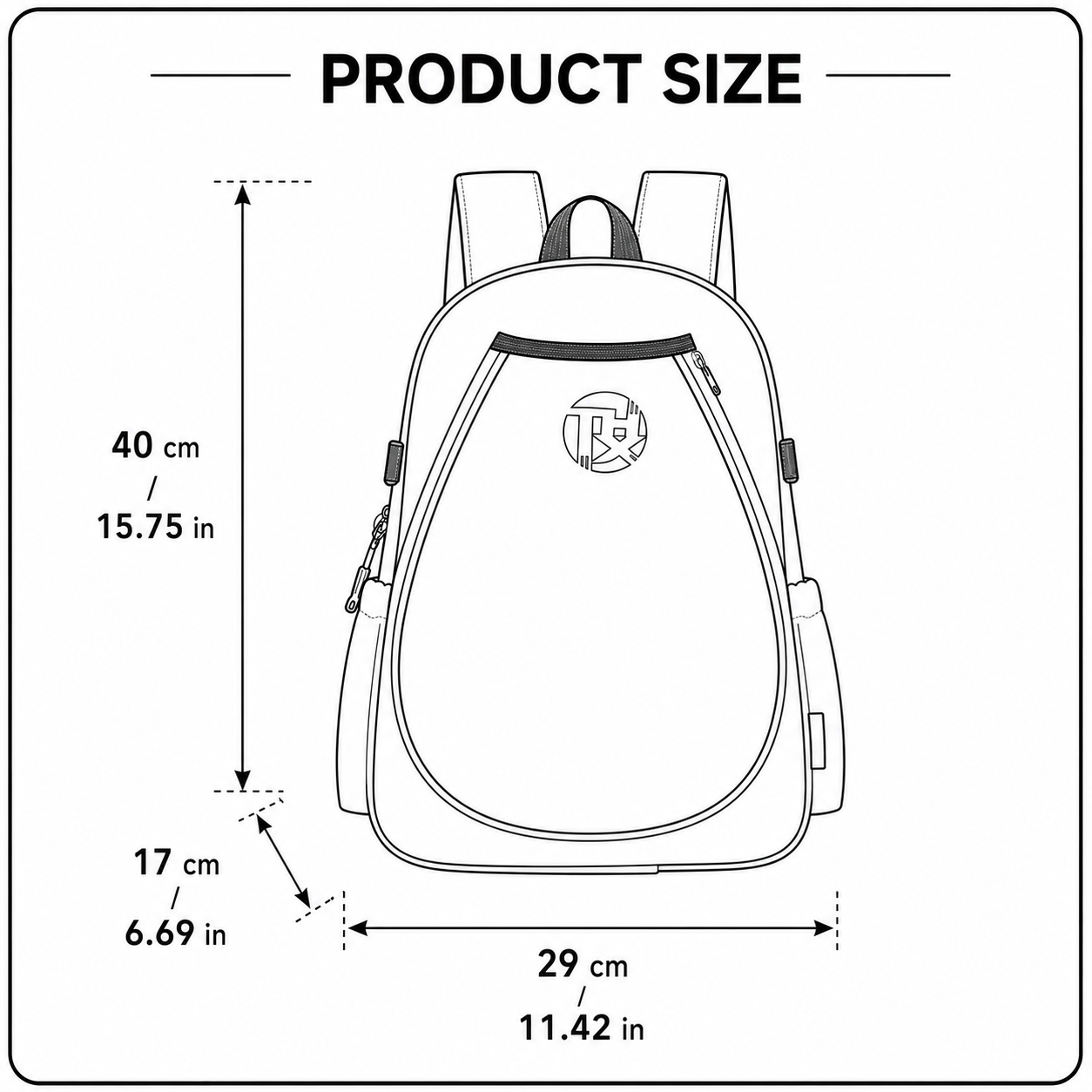 Khaki Sports Racket Backpack - Lightweight Casual Travel Bag with Separate view 6