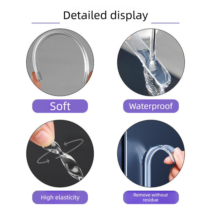 Clear Silicone Door Handle Bumper Strips 10 Pack Long Strip Self Adhesive Anti view 3