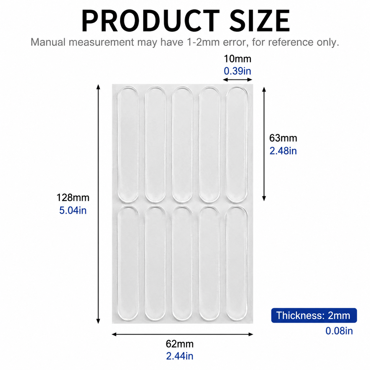 Clear Silicone Door Handle Bumper Strips 10 Pack Long Strip Self Adhesive Anti view 7