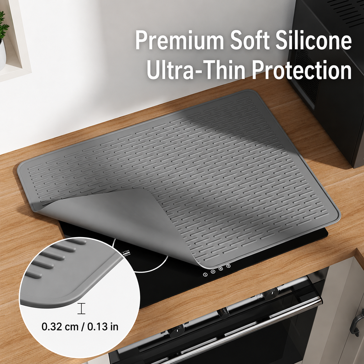 Gray Extra Large Silicone Countertop Protector & Dish Drying Mat - Dishwasher view 4