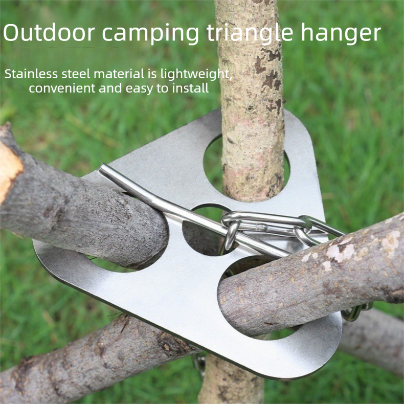 Stainless Steel Camping Tripod Hanger with Adjustable Chain and Hook for view 2