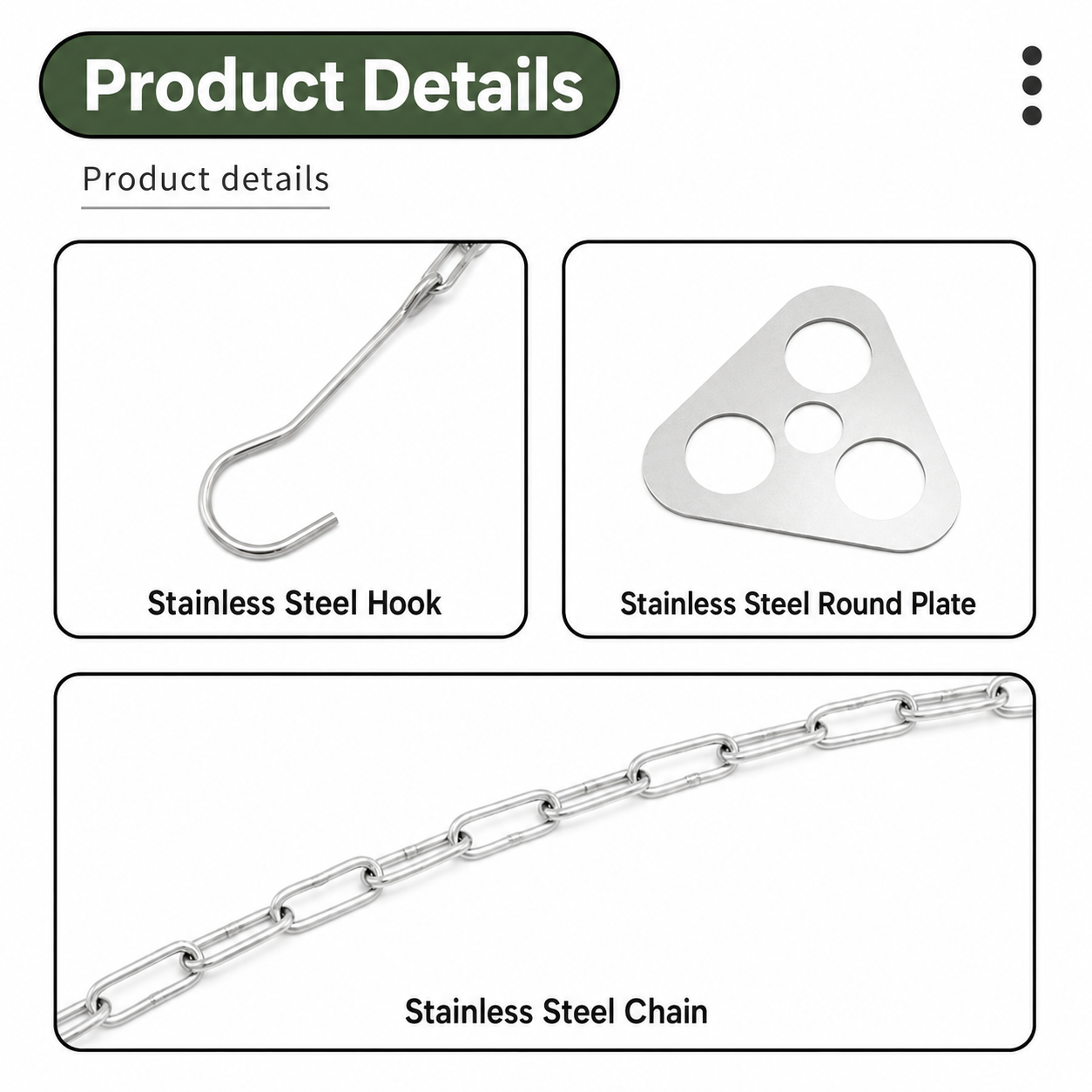 Stainless Steel Camping Tripod Hanger with Adjustable Chain and Hook for view 3