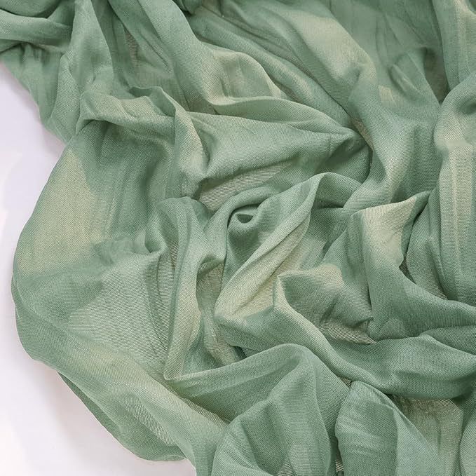 Table Runner -Grass Green 9.84ft Wrinkle Fabric Table Decor for Wedding view 6