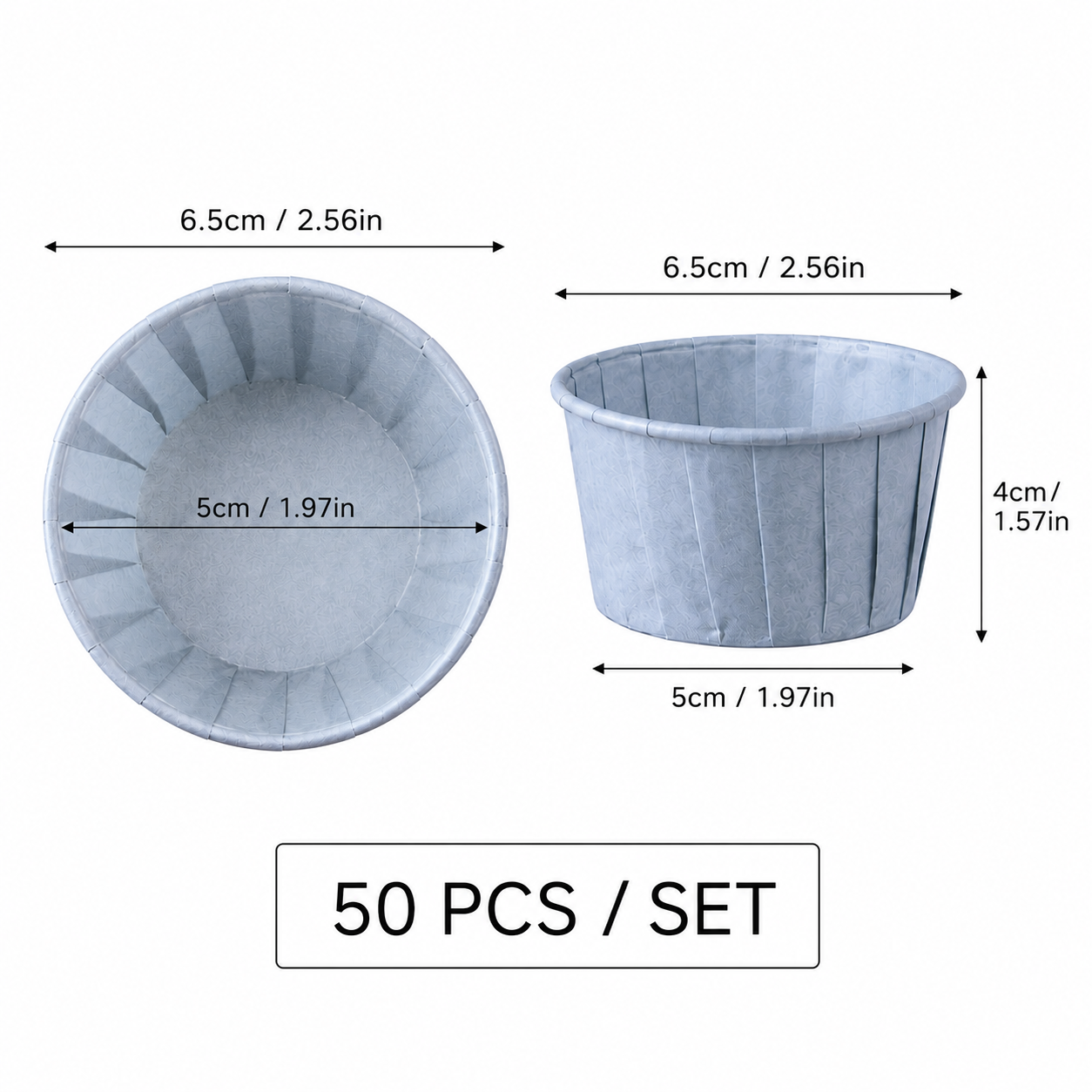 Handheld Batter Dispenser - 900ml with 50 Blue Cupcake Liners for Baking view 5