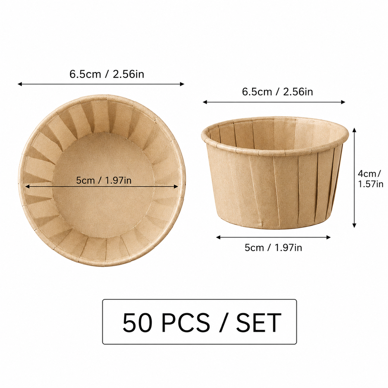 Handheld Batter Dispenser - 900ml with 50 Brown Cupcake Liners for Baking view 5