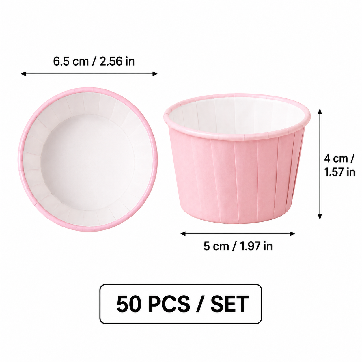 Handheld Batter Dispenser - 900ml with 50 Pink Cupcake Liners for Baking view 5