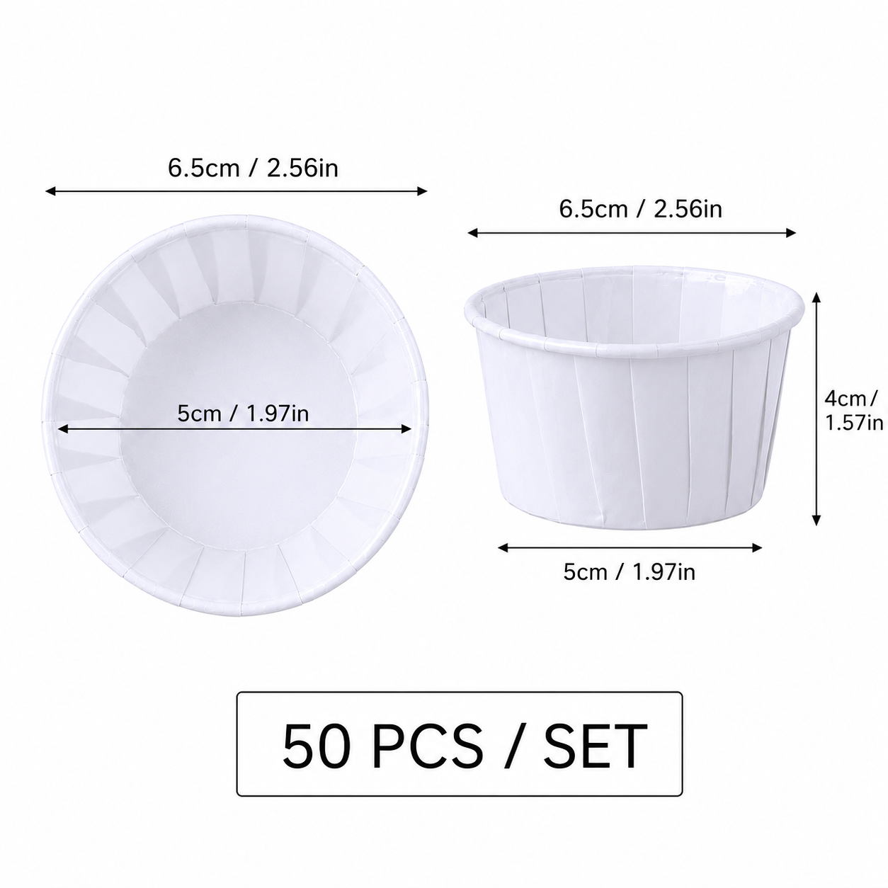 Handheld Batter Dispenser - 900ml with 50 White Cupcake Liners for Baking view 6