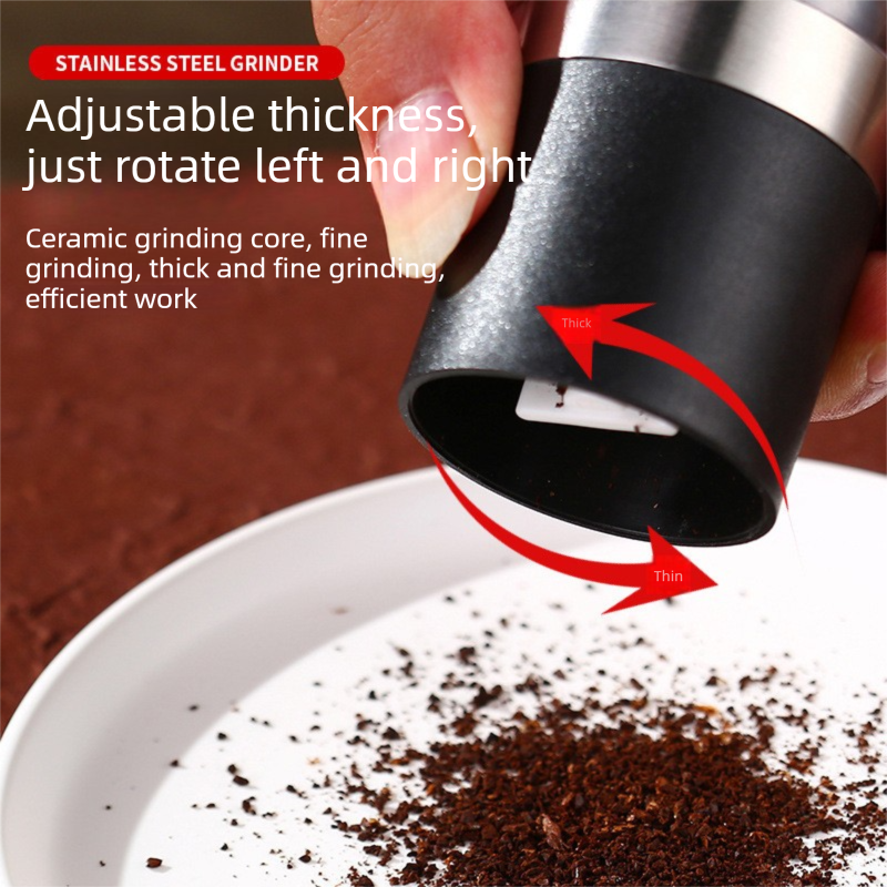 Dual Head Manual Pepper Grinder Silver Spice Mill with Adjustable Coarseness view 4