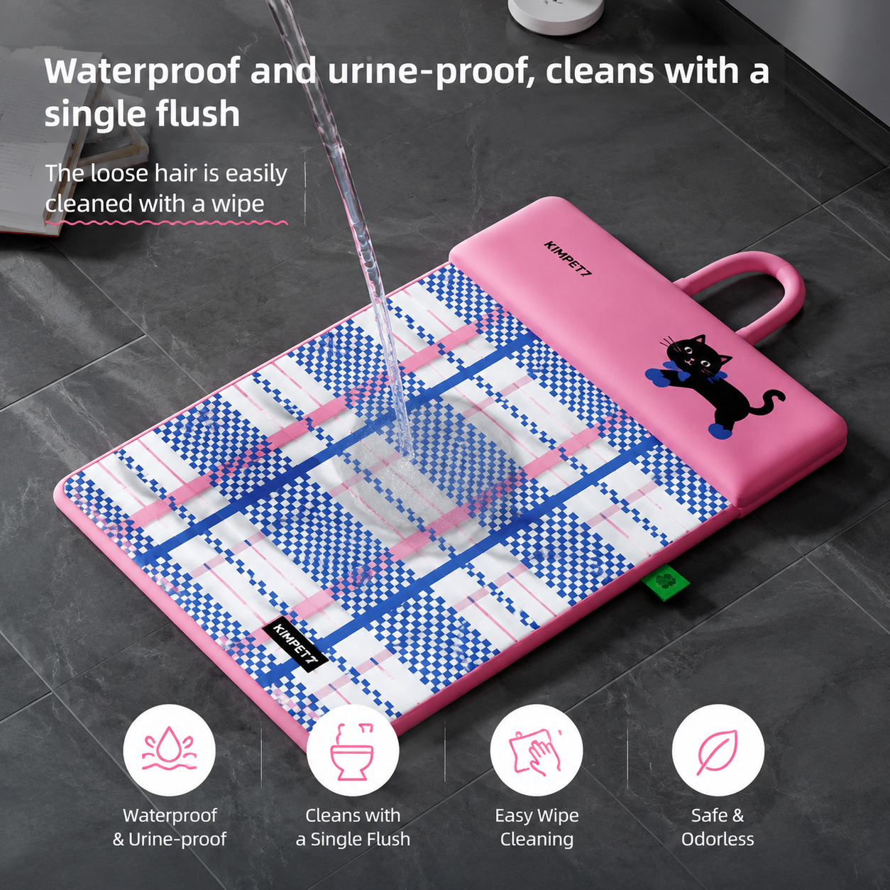 Blue Foldable Pet Cooling Mat (L) - Double-Sided Summer Dog Bed Pad view 2