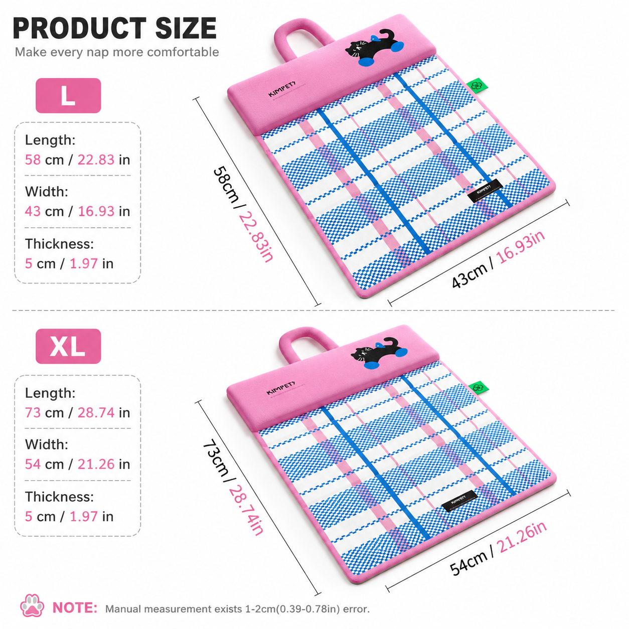 Blue Foldable Pet Cooling Mat (L) - Double-Sided Summer Dog Bed Pad view 5