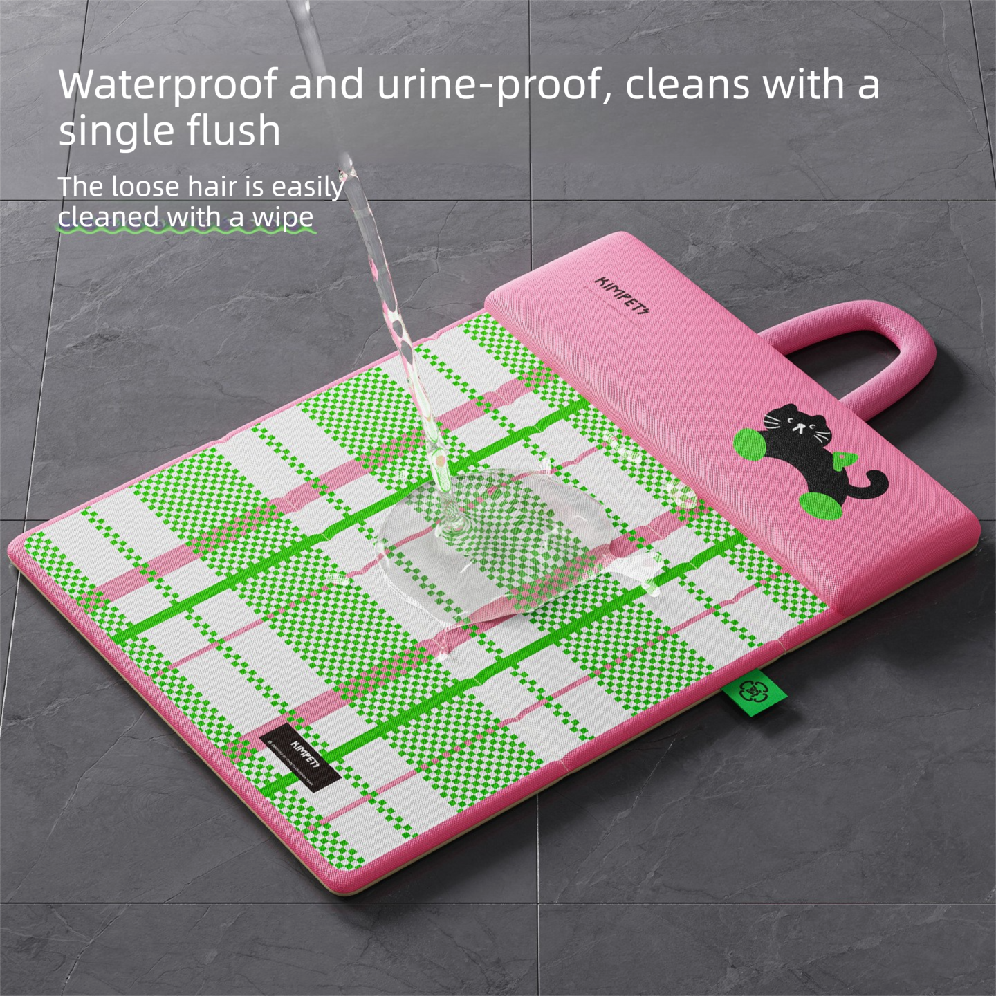 Green Foldable Pet Cooling Mat (L) - Double-Sided Summer Dog Bed Pad view 3